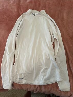 Under Armour White Long-Sleeve Performance Top